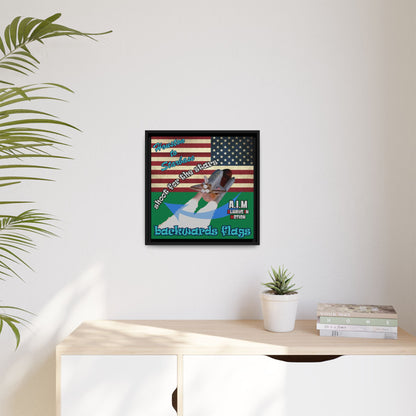 shoot for the stars - framed canvas art (dark green)