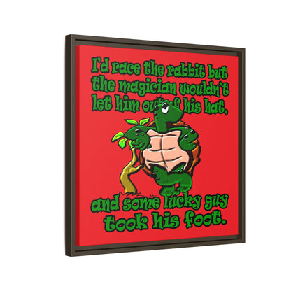 turtle race - framed canvas art (red)