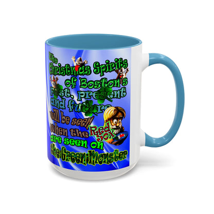 christmas spirits of boston - Accent Mug (blue-white wave)