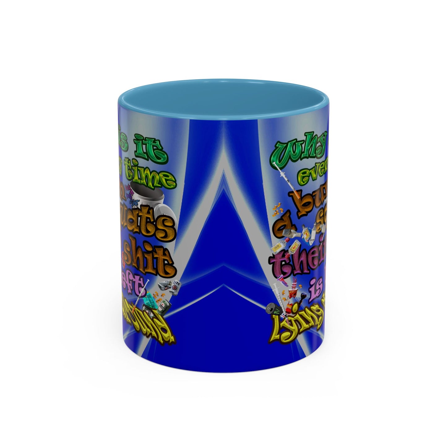 the bum's shit - Accent Mug (blue-white wave)
