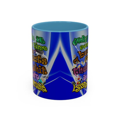 the bum's shit - Accent Mug (blue-white wave)