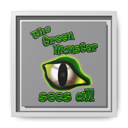 green monster - framed canvas art (grey)