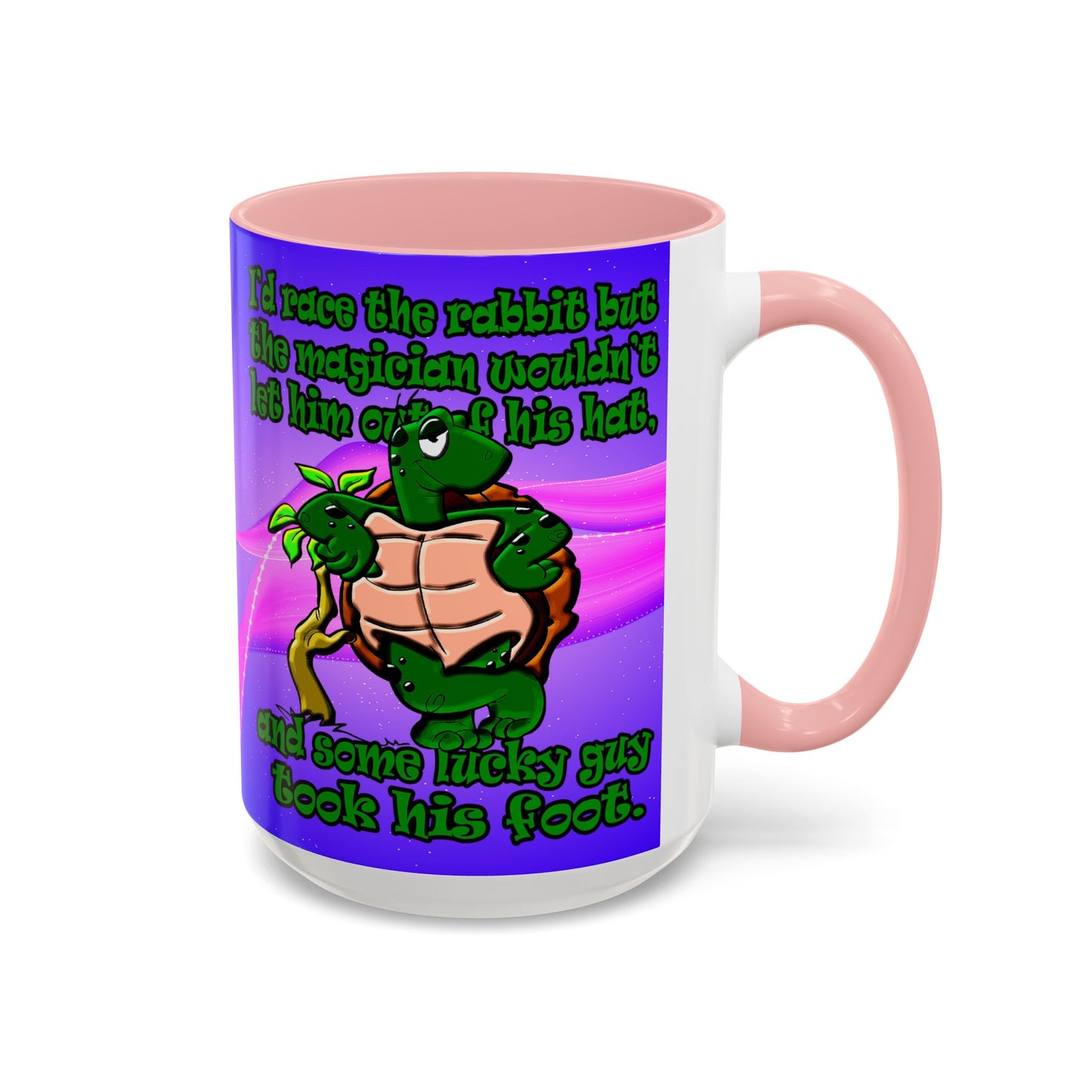turtle race - Accent Mug (purple-pink wave)