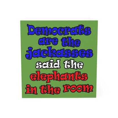 donkeys and elephants - note cube (green)