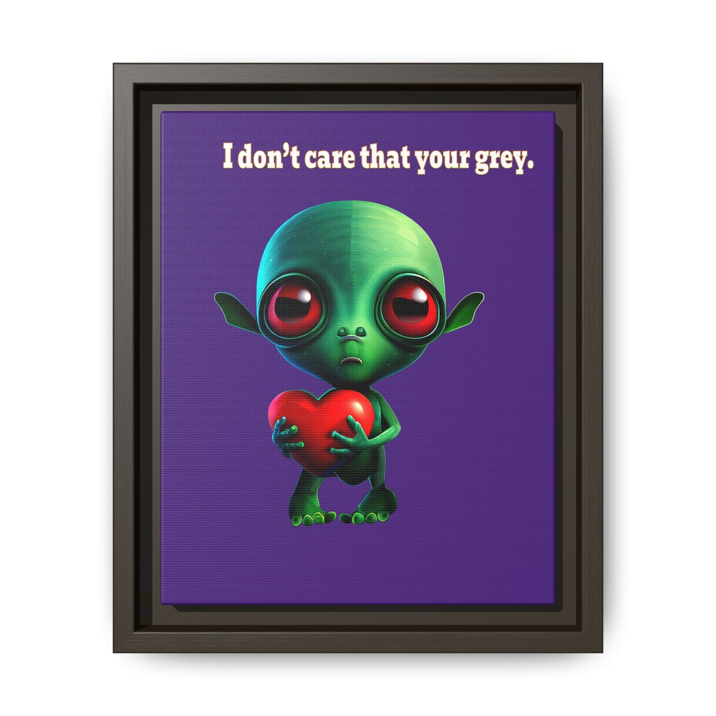 I don't care that your grey - framed canvas art (purple)