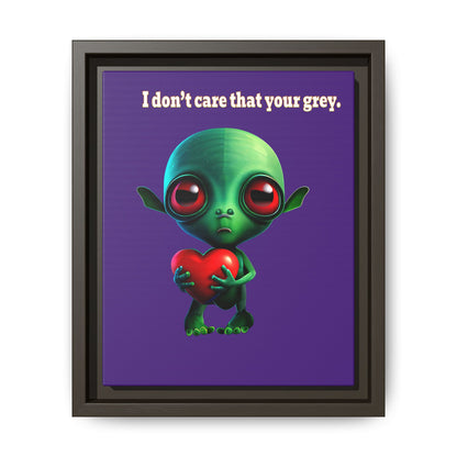 I don't care that your grey - framed canvas art (purple)