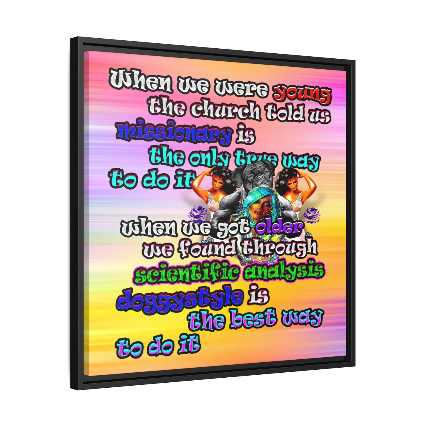 doggystyle - framed canvas art (color blur)