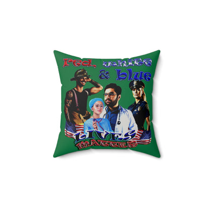 rw&b lives matter - Faux Suede Square Pillow - (dark green)