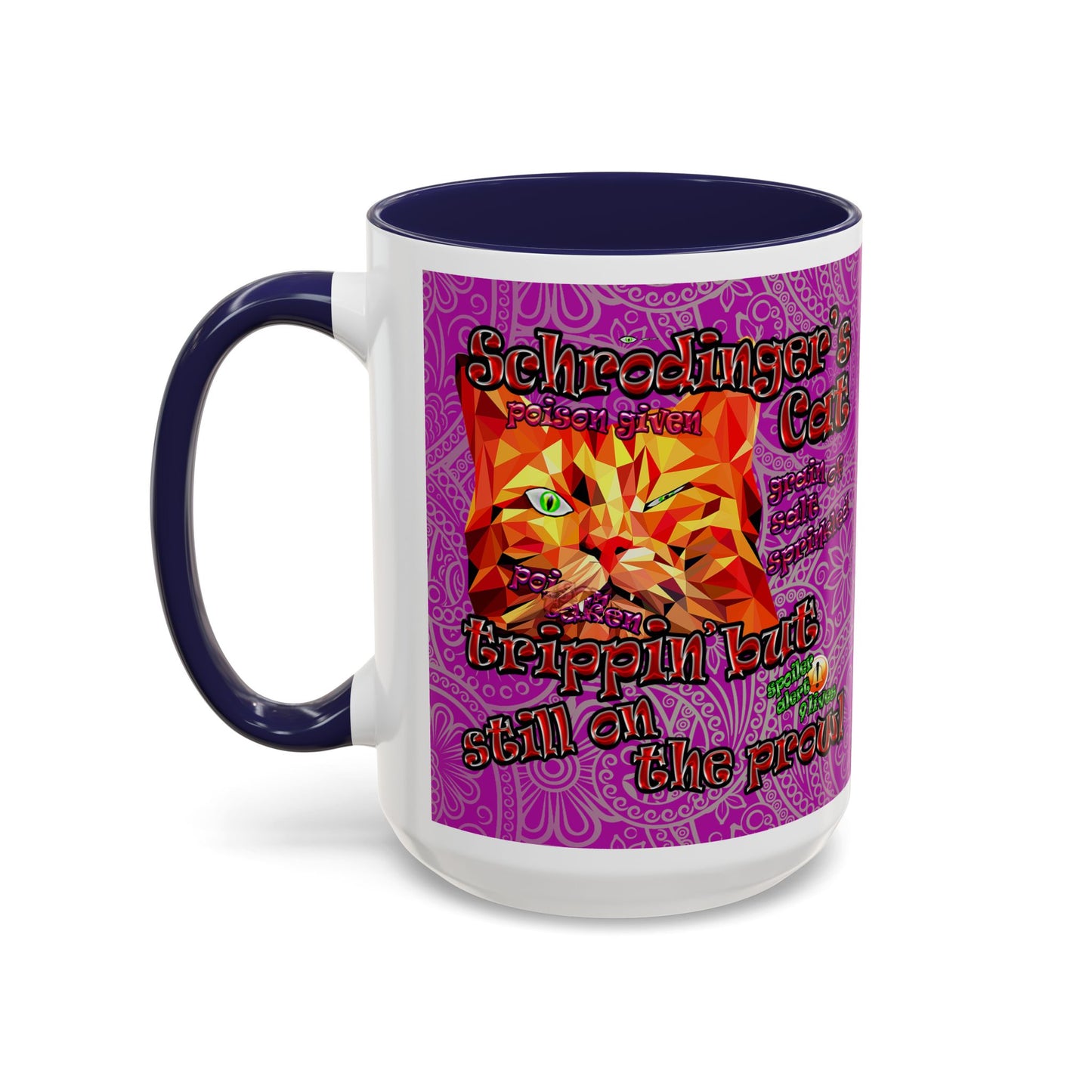 schrodinger's cat - Accent Mug (pink swirl)