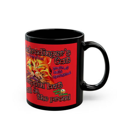 schrodinger's cat - Black Mug (red)