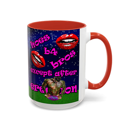 hoes b4 bros - Accent Mug ('snoops' background)