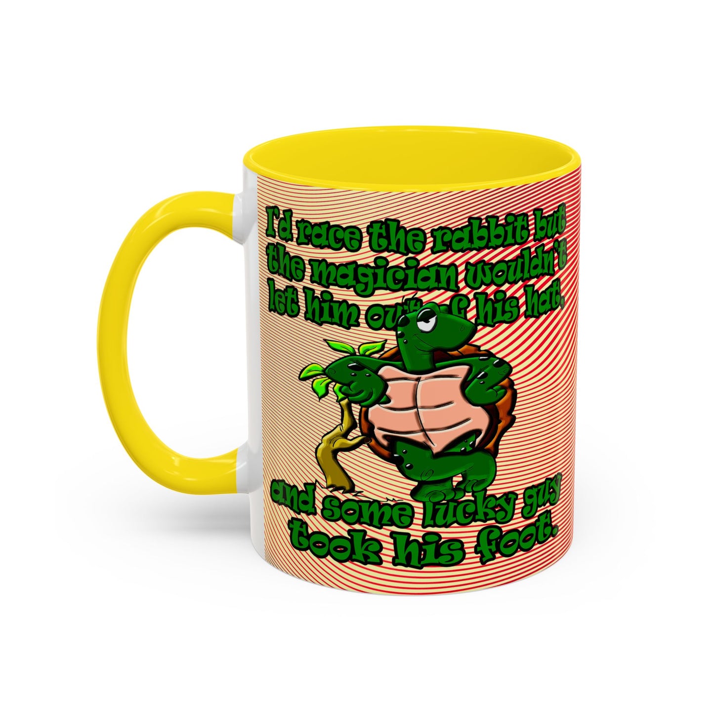 turtle race - Accent Mug (yellow-orange wave)