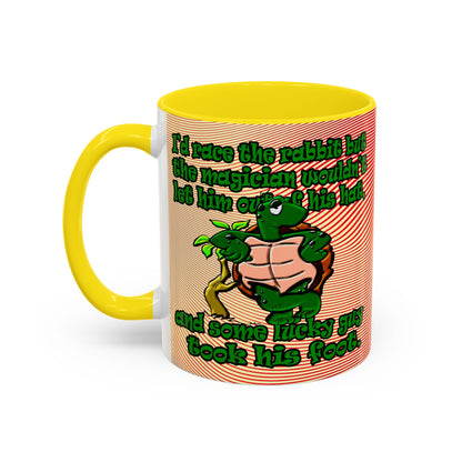 turtle race - Accent Mug (yellow-orange wave)
