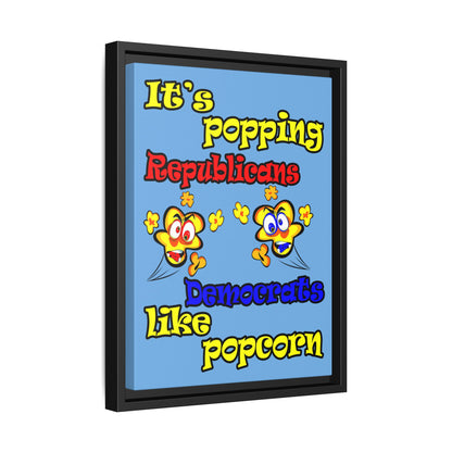 popping like popcorn - framed canvas art (light blue)