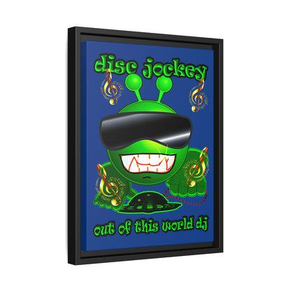 disc jockey - framed canvas art (dark blue)