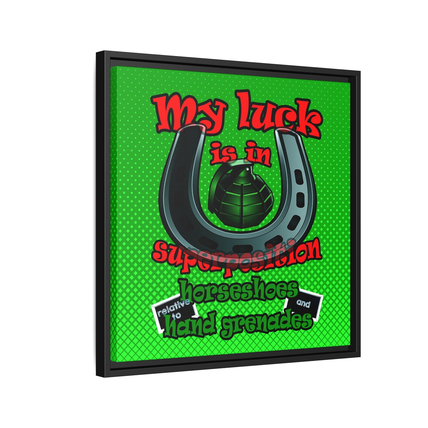 my luck - framed canvas art (logo green)