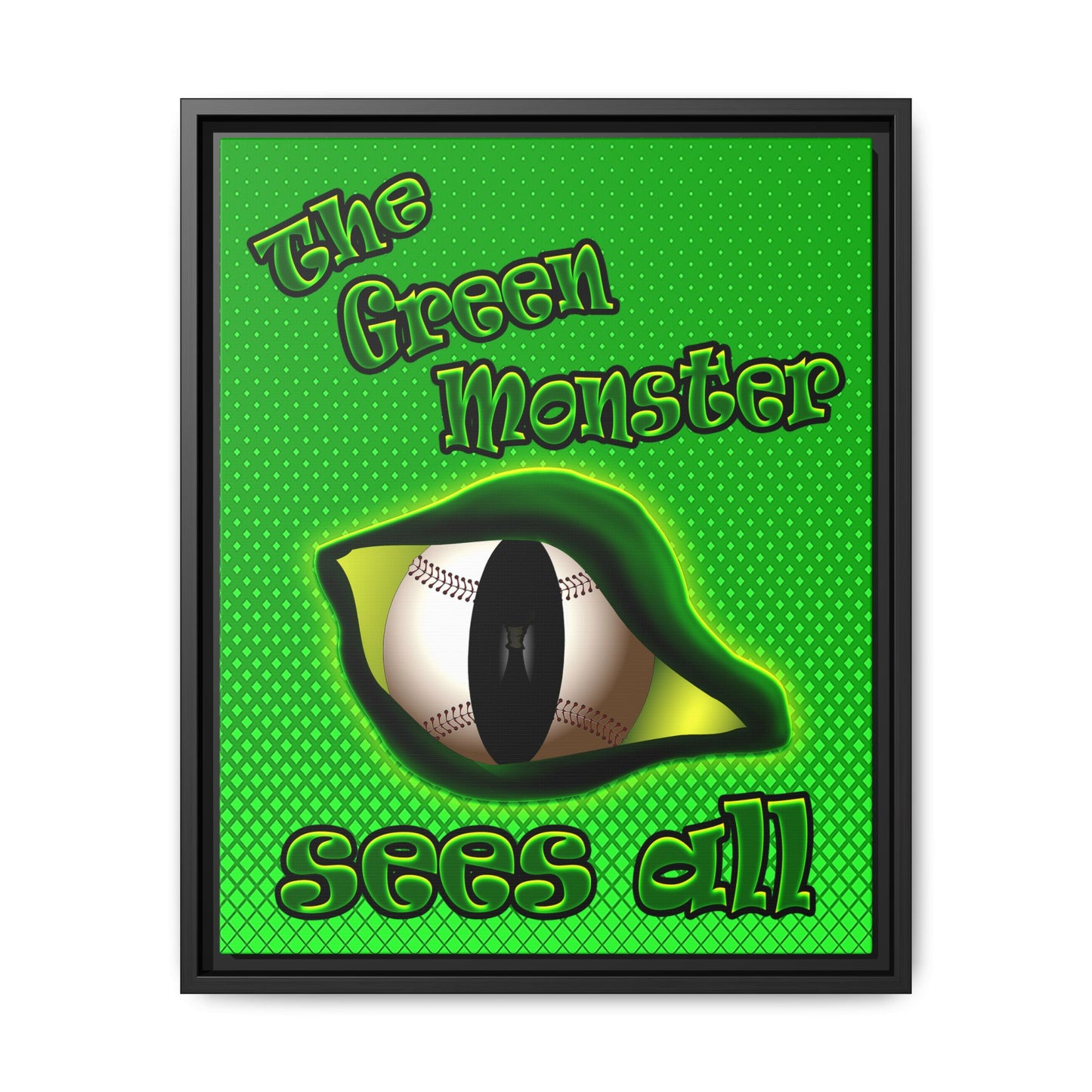 green monster - framed canvas art (logo green)