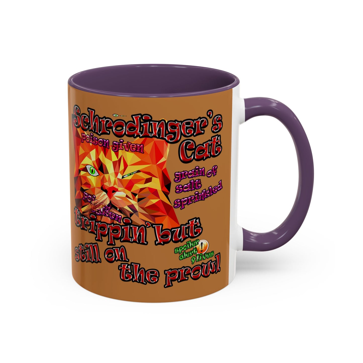 schrodinger's cat - Accent Mug (light brown)