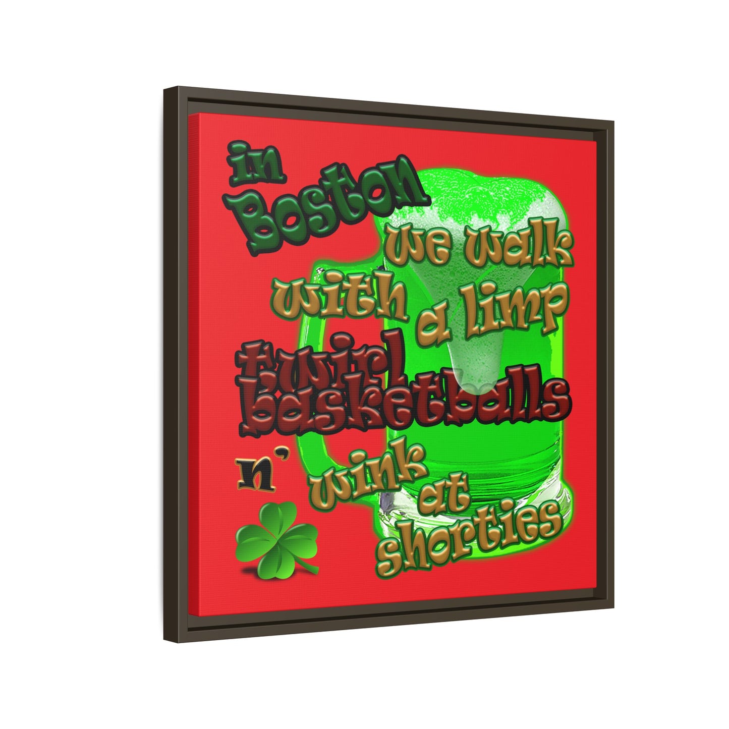 celtics logo - framed canvas art (red)