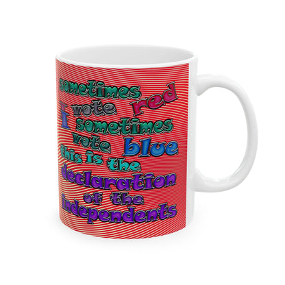 declaration of the independents - White Mug (yellow-orange wave)