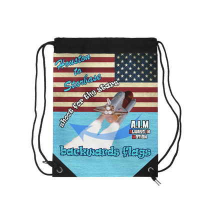 shoot for the stars - Drawstring Bag (faded blue)