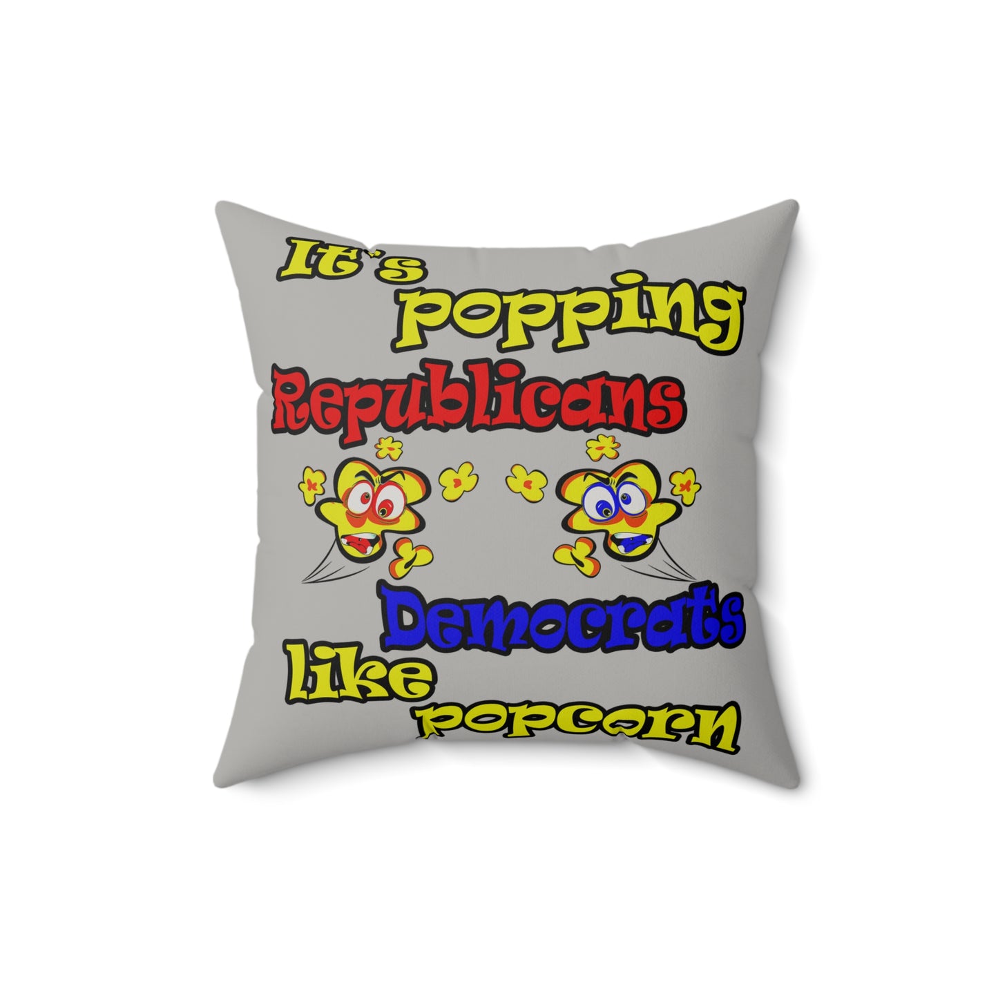 popping like popcorn - Faux Suede Square Pillow - (light grey)