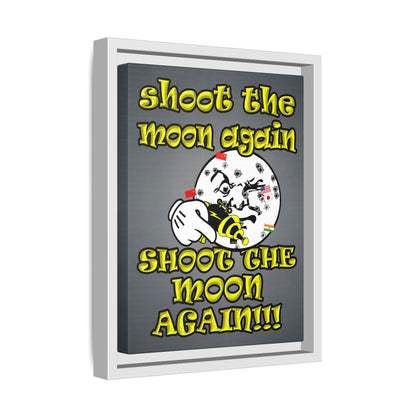 shoot the moon again - framed canvas art (grey-light grey)
