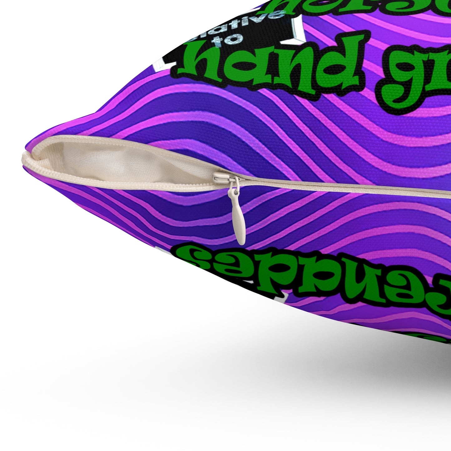 my luck - Spun Polyester Square Pillow - (purple wave)