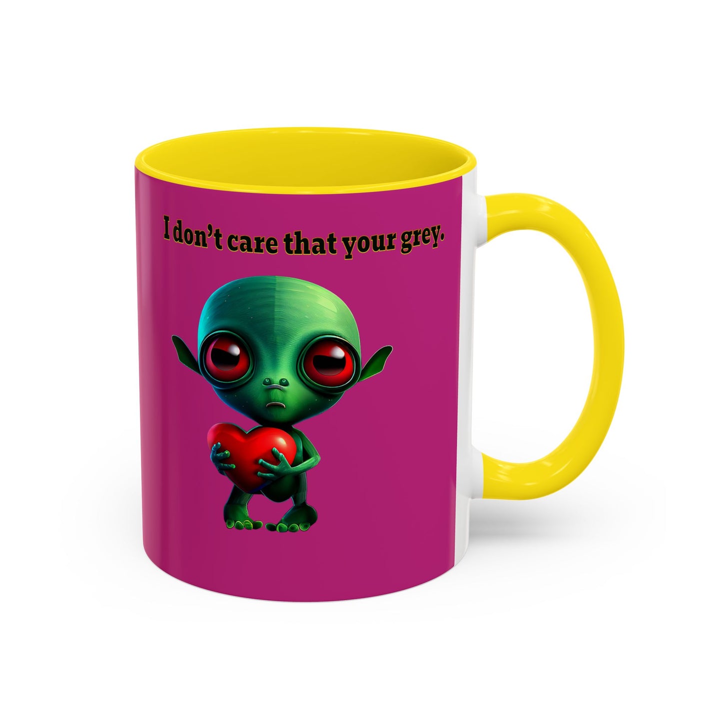 I don't care that your grey - Accent Mug (pink)