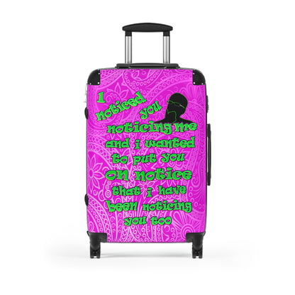 noticed you noticing - Suitcase (pink swirl)