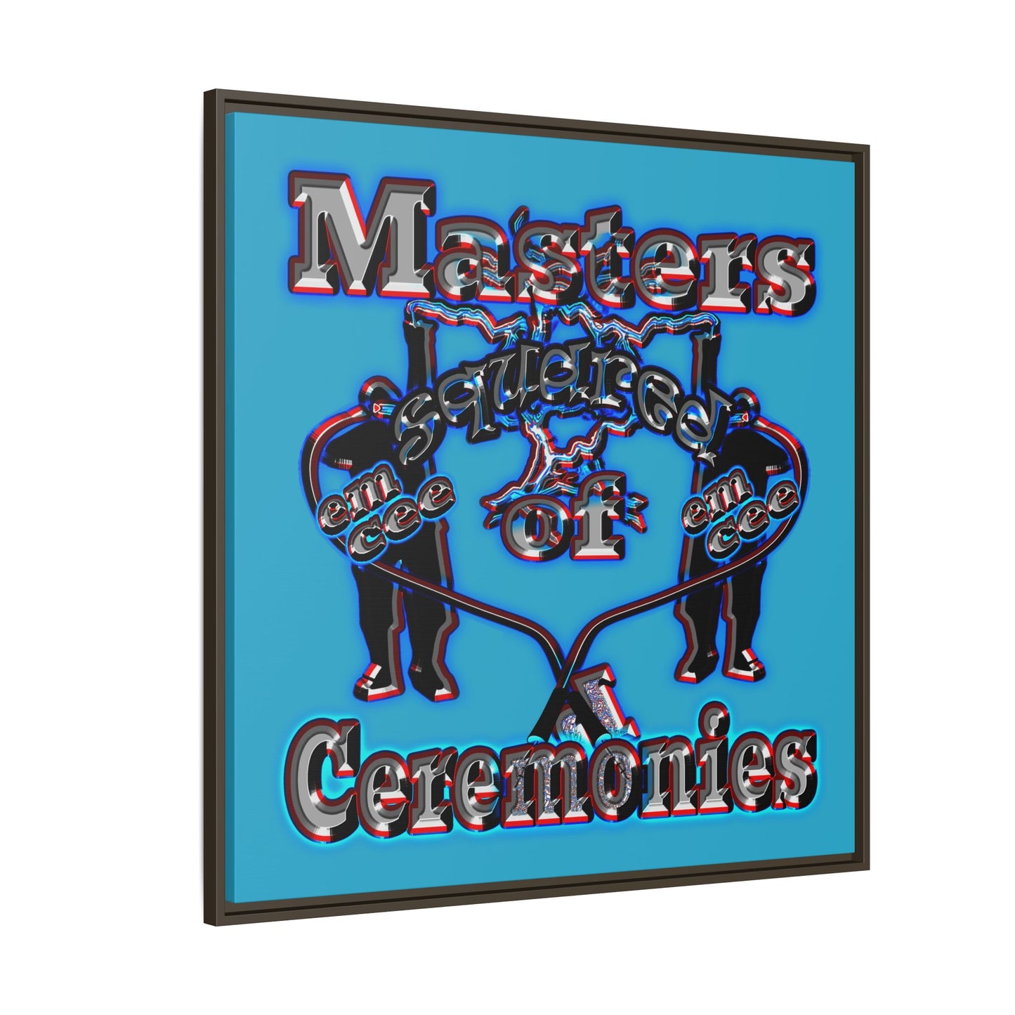 em cee squared - framed canvas art (turquoise)
