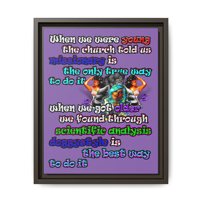 doggystyle - framed canvas art (light purple)