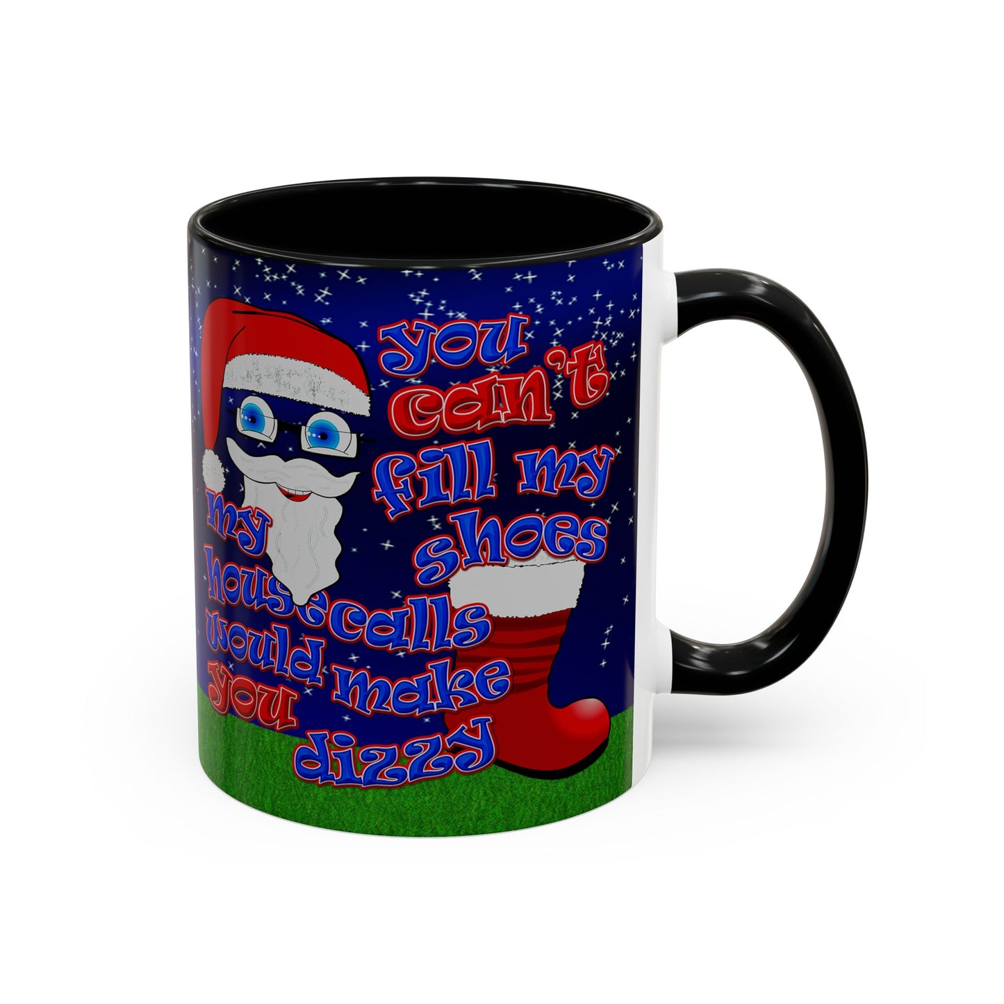 santa's shoes - Accent Mug ('snoops' background)