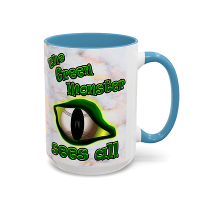 green monster - Accent Mug (white marble)
