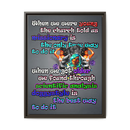 doggystyle - framed canvas art (grey-light grey)