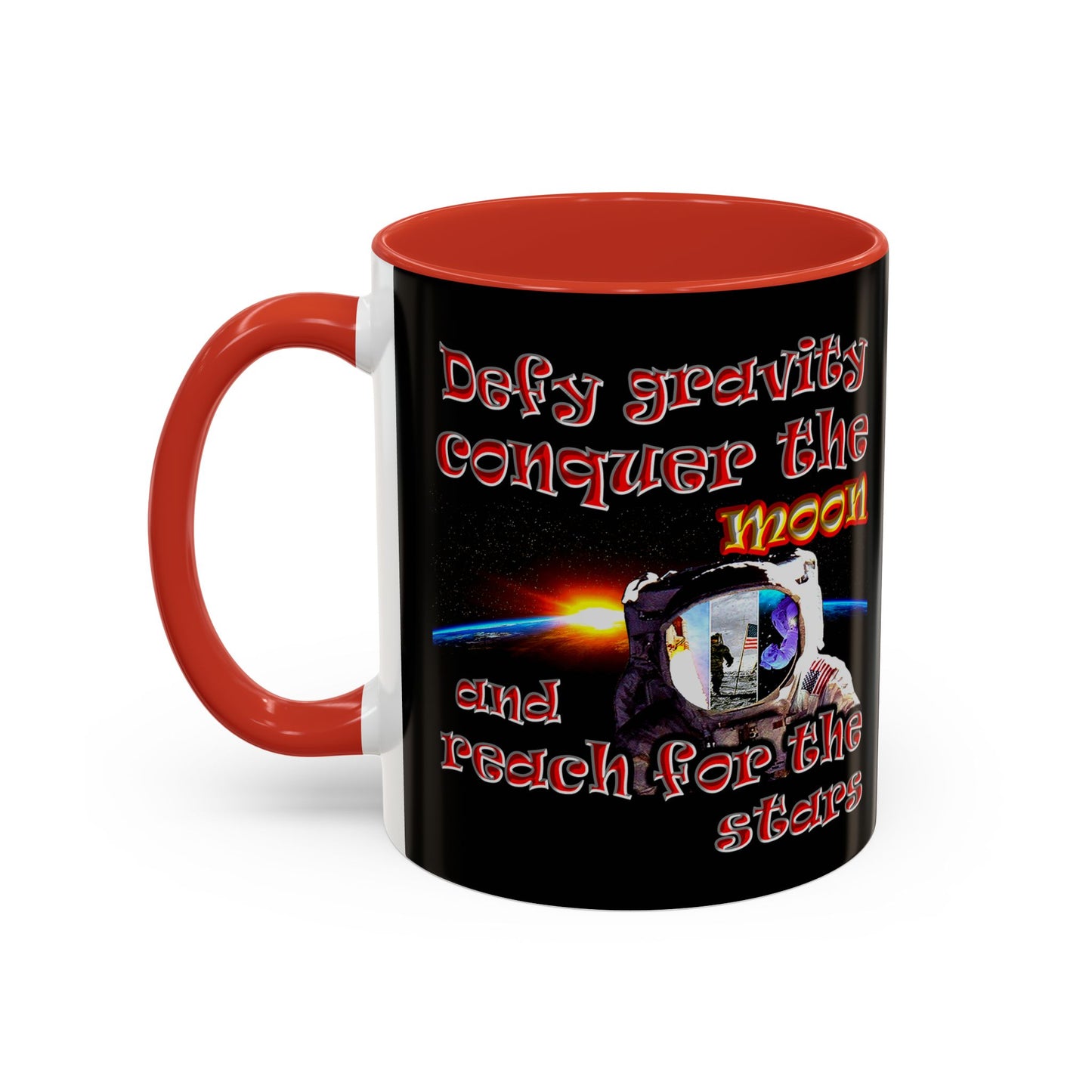 defy conquer reach - Accent Mug (black)