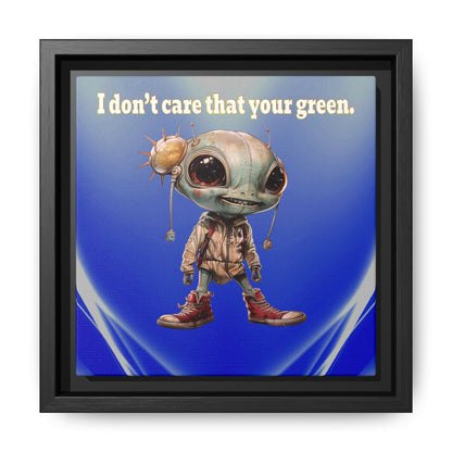 I don't care that your green - framed canvas art (blue-white wave)