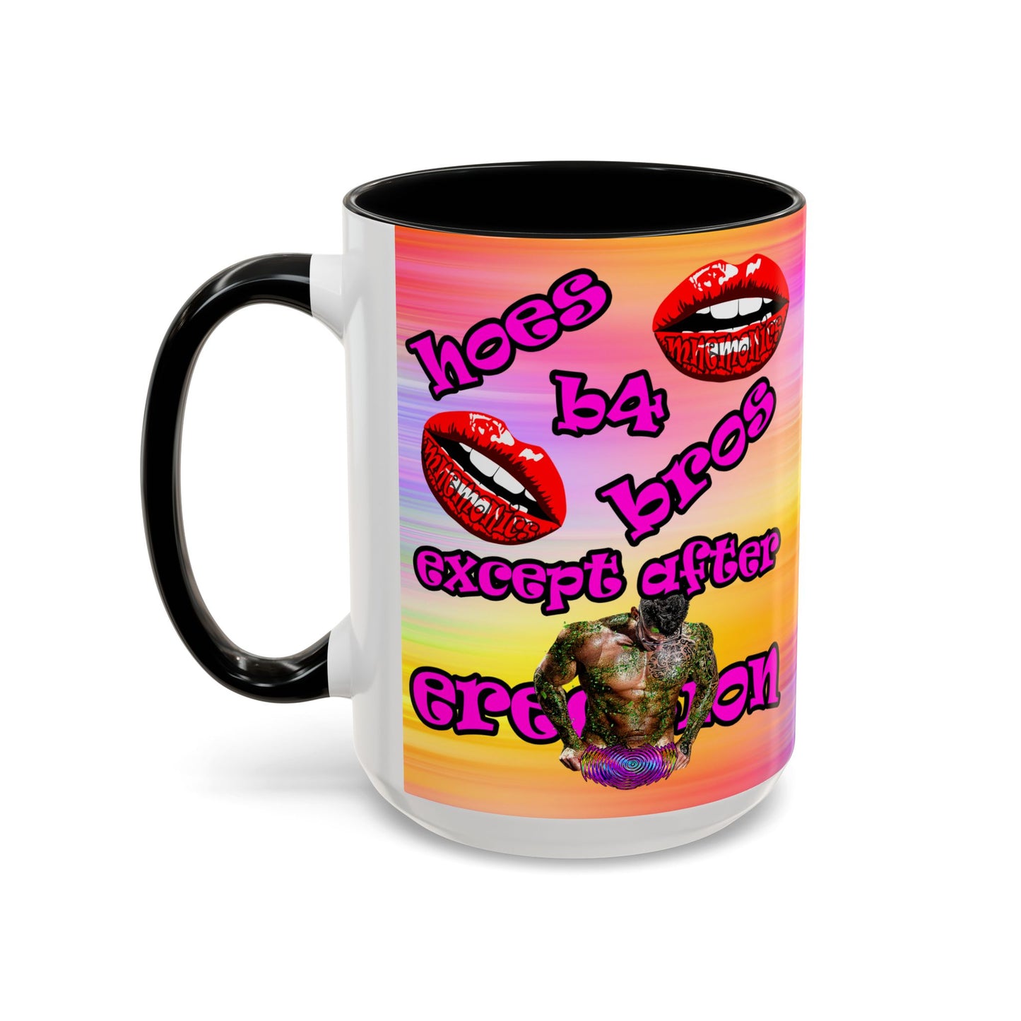 hoes b4 bros - Accent Mug (color blur)