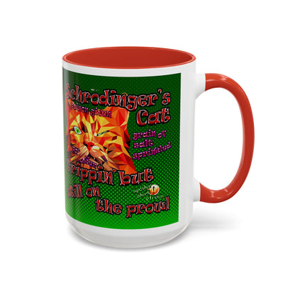 schrodinger's cat - Accent Mug (logo green)
