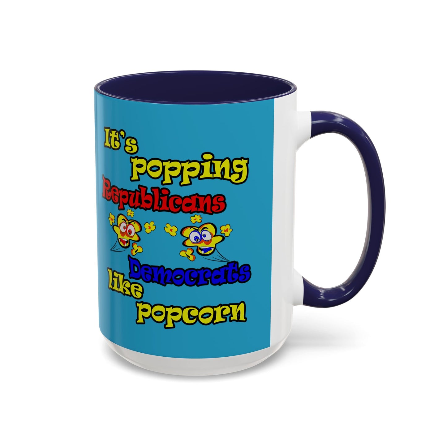 popping like popcorn - Accent Mug (turquoise)