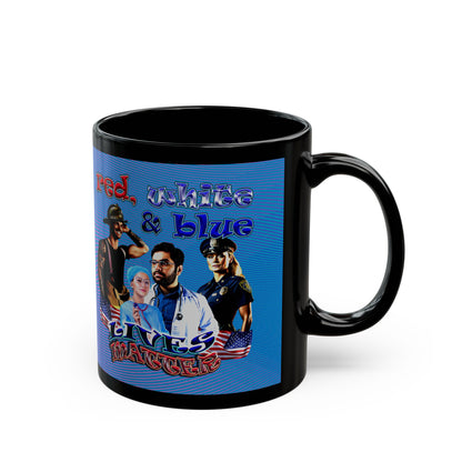 rw&b lives matter - Black Mug (light blue-purple wave)