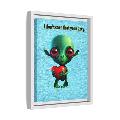 I don't care that your grey - framed canvas art (faded blue)