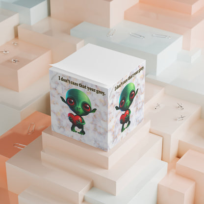 I don't care that your grey - note cube (white marble)