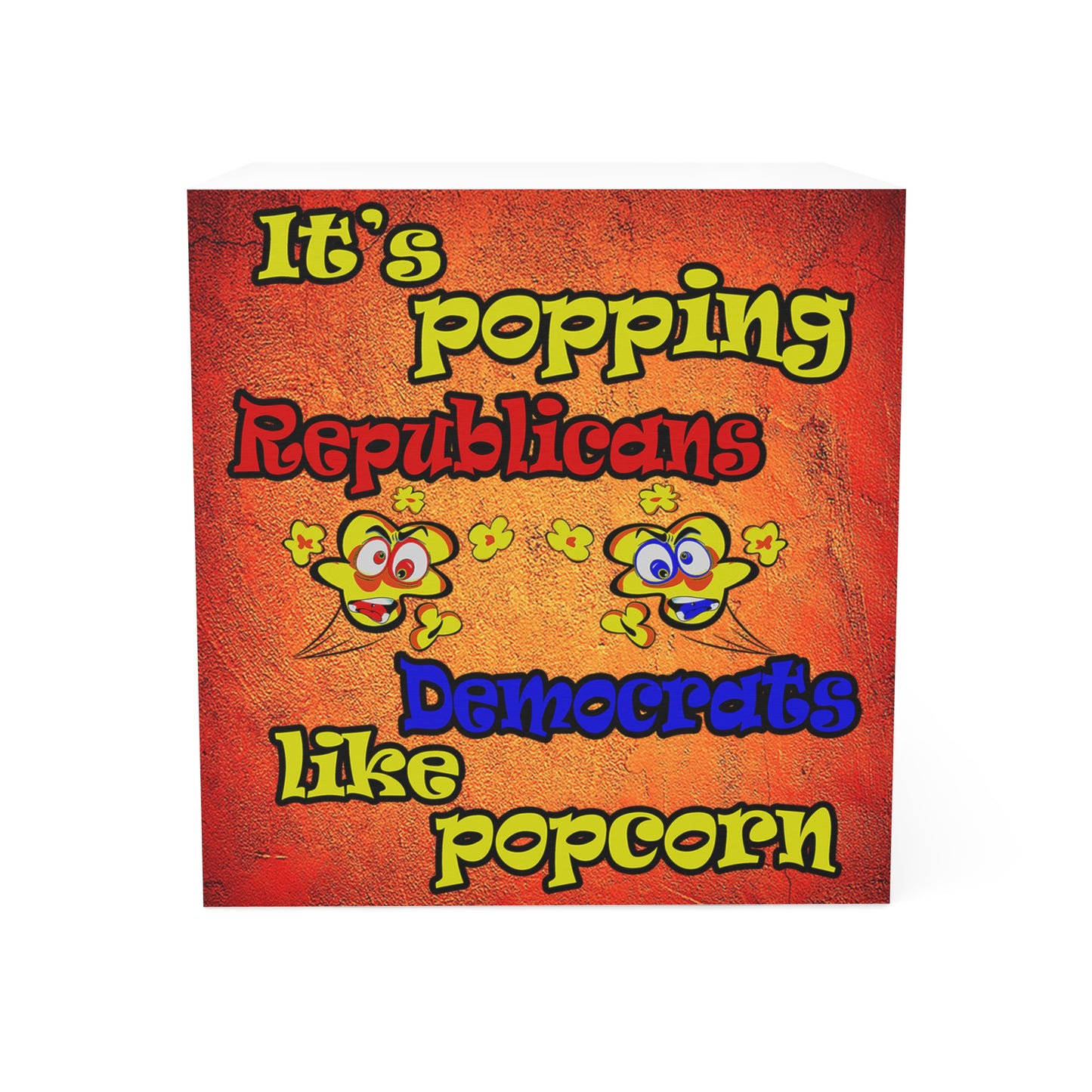popping like popcorn - note cube (burnt orange)