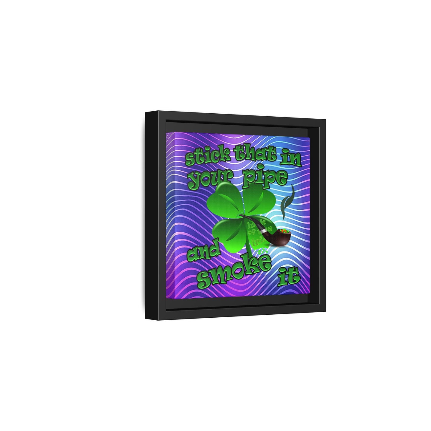 stick that in your pipe and smoke it - framed canvas art (purple wave)