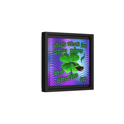 stick that in your pipe and smoke it - framed canvas art (purple wave)