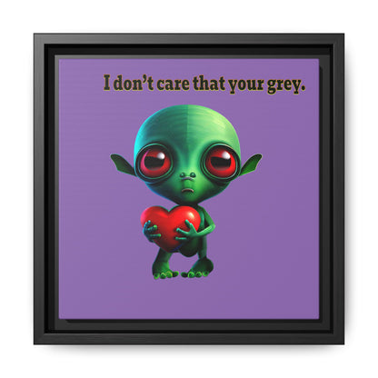 I don't care that your grey - framed canvas art (light purple)