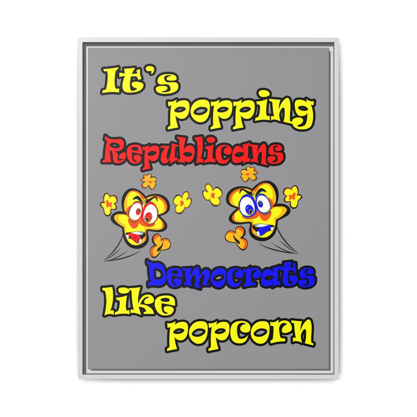 popping like popcorn - framed canvas art (grey)