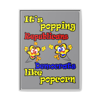 popping like popcorn - framed canvas art (grey)