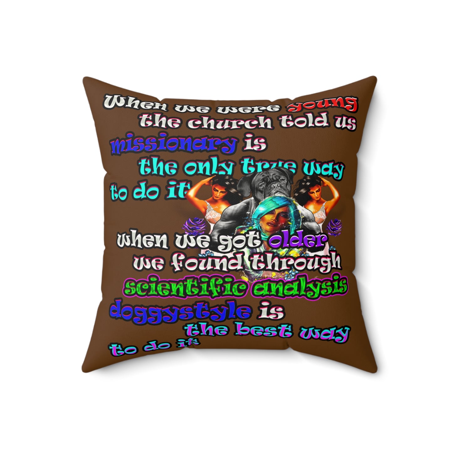 doggystyle - Faux Suede Square Pillow - (brown)